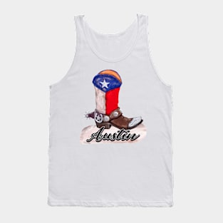 Austin Texas Cowboy Boot Tank Top